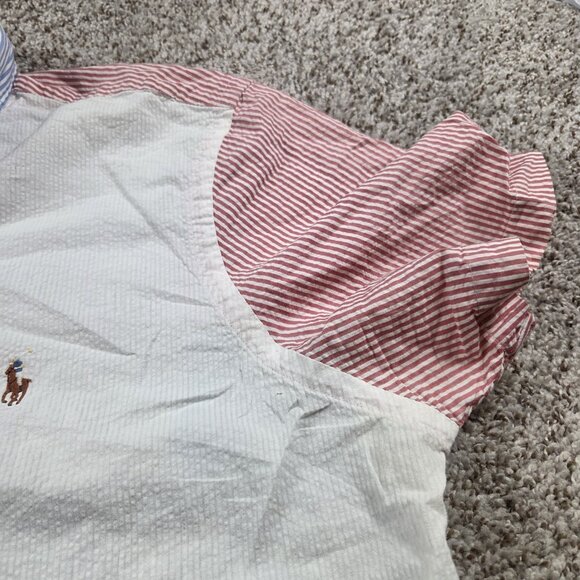 Ralph Lauren Shirt Mens XL Colorblock Performance Seersucker Button Up READ - Picture 3 of 8